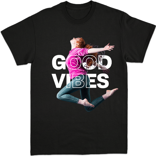 Good Vibes Black Tshirt Design